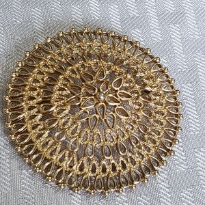 Sarah Coventry Gold Tone Filigree Brooch